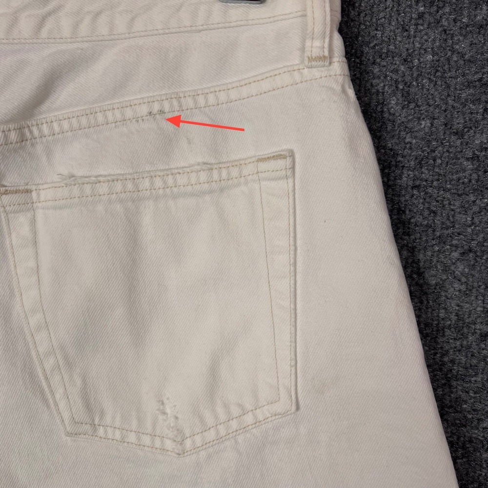 AGOLDE Parker long Denim Cut Off Shorts Button Fly Frayed Hem Womens Size 28 - Picture 3 of 11